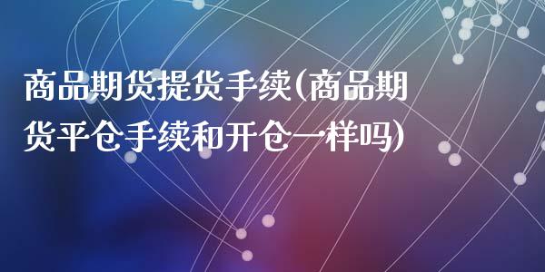 商品期货提货手续(商品期货平仓手续和开仓一样吗)_https://www.zztgc.com_期货入门_第1张