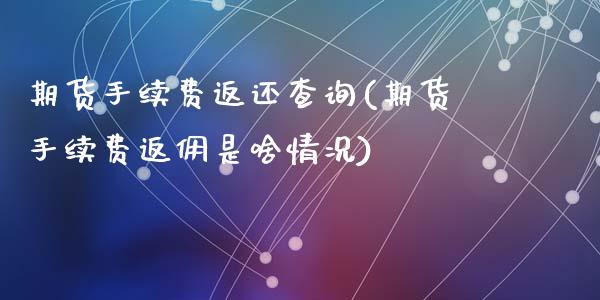 期货手续费返还查询(期货手续费返佣是啥情况)_https://www.zztgc.com_黄金期货_第1张