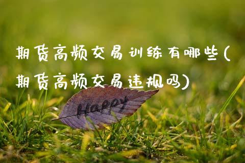 期货高频交易训练有哪些(期货高频交易违规吗)_https://www.zztgc.com_期货行情_第1张