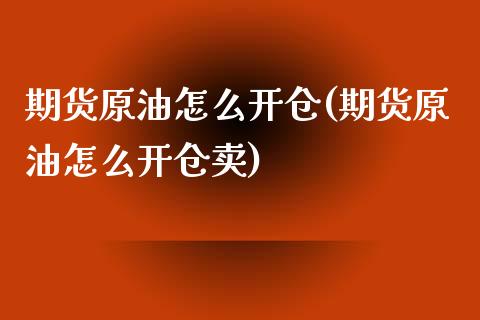 期货原油怎么开仓(期货原油怎么开仓卖)_https://www.zztgc.com_期货直播_第1张