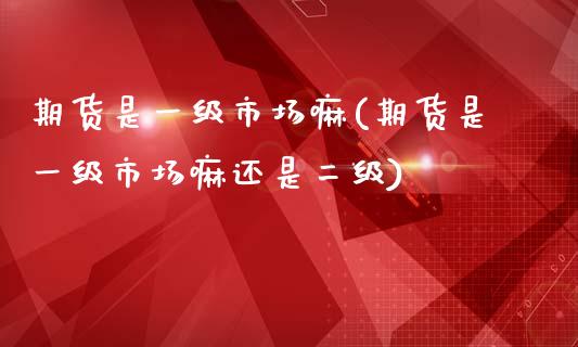 期货是一级市场嘛(期货是一级市场嘛还是二级)_https://www.zztgc.com_期货入门_第1张