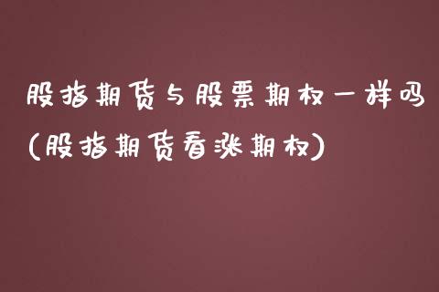 股指期货与股票期权一样吗(股指期货看涨期权)_https://www.zztgc.com_黄金期货_第1张