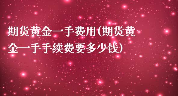 期货黄金一手费用(期货黄金一手手续费要多少钱)_https://www.zztgc.com_期货入门_第1张