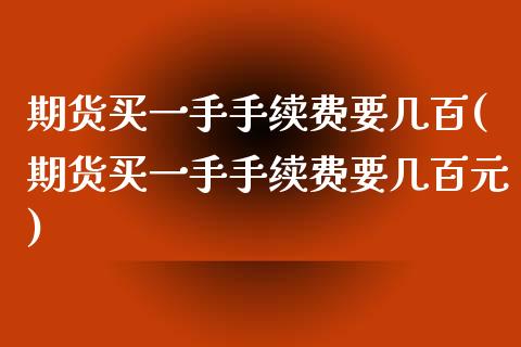 期货买一手手续费要几百(期货买一手手续费要几百元)_https://www.zztgc.com_期货直播_第1张