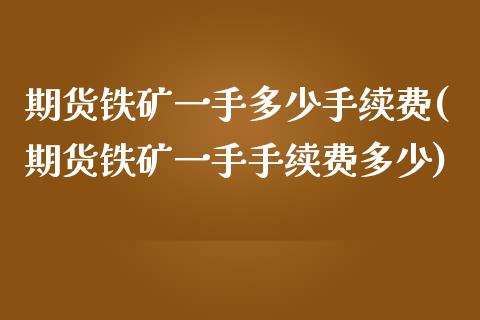 期货铁矿一手多少手续费(期货铁矿一手手续费多少)_https://www.zztgc.com_期货直播_第1张