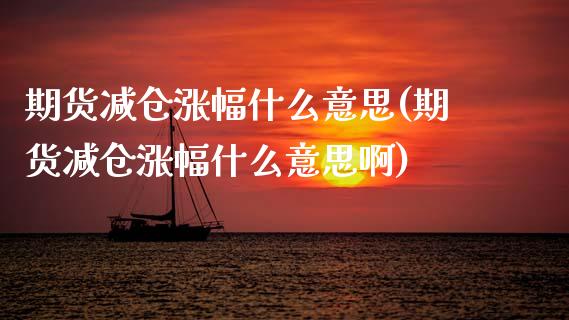 期货减仓涨幅什么意思(期货减仓涨幅什么意思啊)_https://www.zztgc.com_黄金期货_第1张