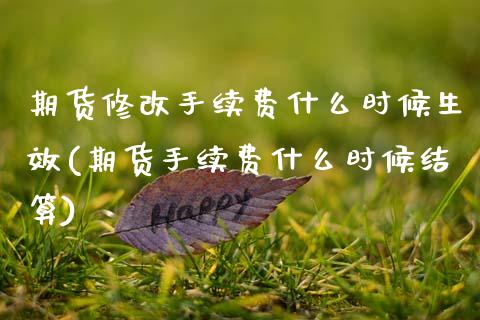 期货修改手续费什么时候生效(期货手续费什么时候结算)_https://www.zztgc.com_期货开户_第1张