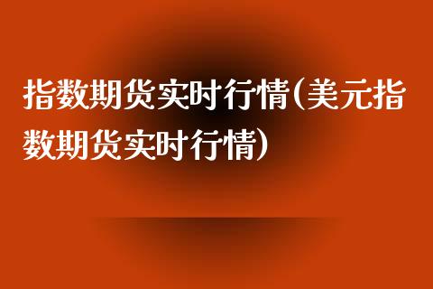 指数期货实时行情(美元指数期货实时行情)_https://www.zztgc.com_期货开户_第1张