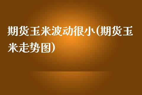 期货玉米波动很小(期货玉米走势图)_https://www.zztgc.com_期货入门_第1张