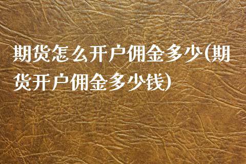 期货怎么开户佣金多少(期货开户佣金多少钱)_https://www.zztgc.com_期货入门_第1张