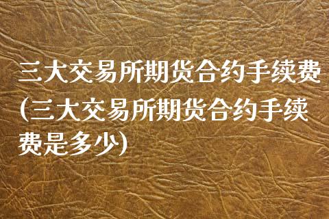三大交易所期货合约手续费(三大交易所期货合约手续费是多少)_https://www.zztgc.com_期货行情_第1张