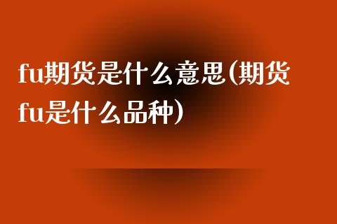fu期货是什么意思(期货fu是什么品种)_https://www.zztgc.com_期货行情_第1张