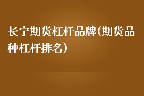 长宁期货杠杆品牌(期货品种杠杆排名)_https://www.zztgc.com_期货入门_第1张
