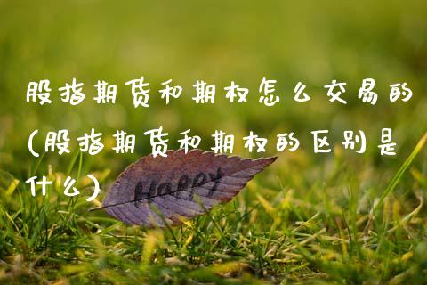 股指期货和期权怎么交易的(股指期货和期权的区别是什么)_https://www.zztgc.com_期货开户_第1张