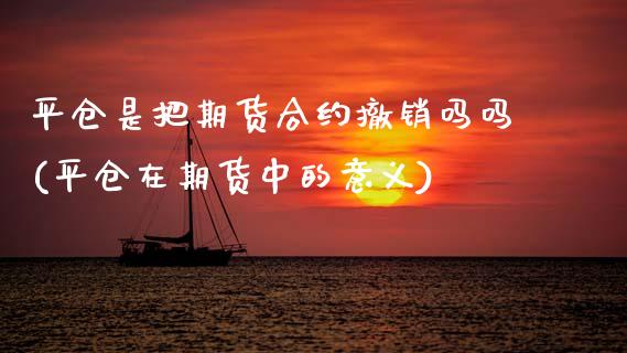 平仓是把期货合约撤销吗吗(平仓在期货中的意义)_https://www.zztgc.com_期货行情_第1张