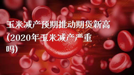 玉米减产预期推动期货新高(2020年玉米减产严重吗)_https://www.zztgc.com_期货入门_第1张
