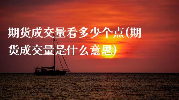期货成交量看多少个点(期货成交量是什么意思)_https://www.zztgc.com_期货直播_第1张