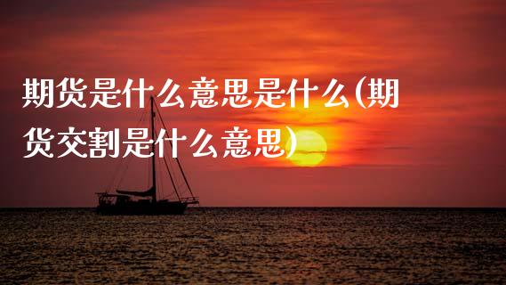 期货是什么意思是什么(期货交割是什么意思)_https://www.zztgc.com_黄金期货_第1张