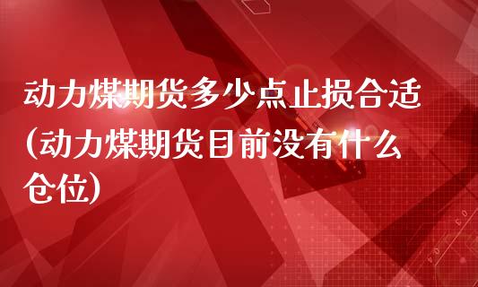 动力煤期货多少点止损合适(动力煤期货目前没有什么仓位)_https://www.zztgc.com_期货直播_第1张