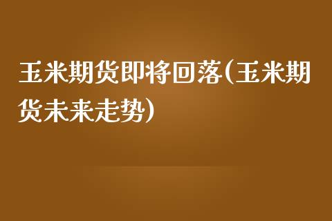 玉米期货即将回落(玉米期货未来走势)_https://www.zztgc.com_原油期货_第1张