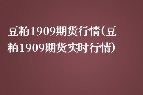豆粕1909期货行情(豆粕1909期货实时行情)_https://www.zztgc.com_原油期货_第1张