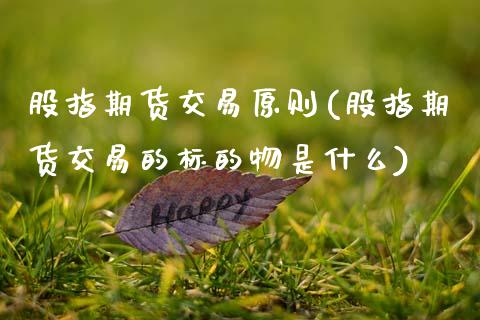 股指期货交易原则(股指期货交易的标的物是什么)_https://www.zztgc.com_期货直播_第1张