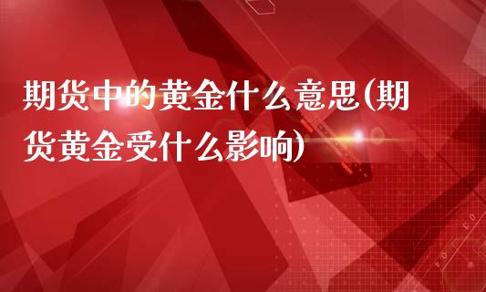 期货中的黄金什么意思(期货黄金受什么影响)_https://www.zztgc.com_黄金期货_第1张