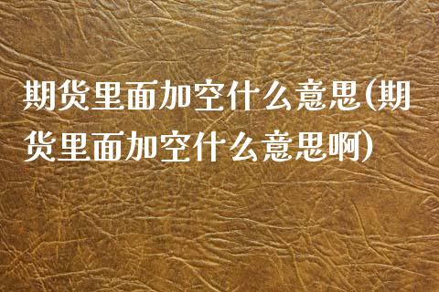 期货里面加空什么意思(期货里面加空什么意思啊)_期货入门_第1张_珍投期货网 期货里面加空什么意思(期货里面加空什么意思啊)_https://www.zztgc.com_期货入门_第1张