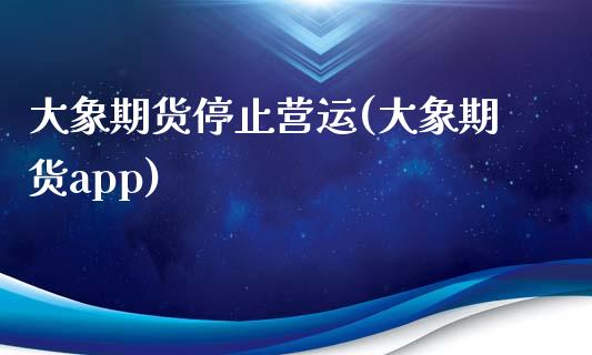 大象期货停止营运(大象期货app)_https://www.zztgc.com_原油期货_第1张