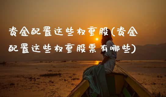 资金配置这些权重股(资金配置这些权重股票有哪些)_https://www.zztgc.com_黄金期货_第1张
