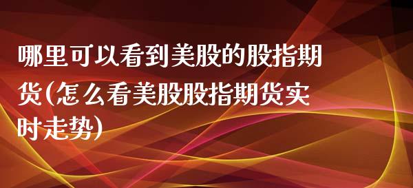哪里可以看到美股的股指期货(怎么看美股股指期货实时走势)_https://www.zztgc.com_黄金期货_第1张
