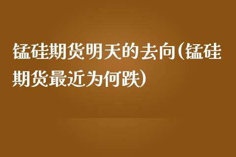 锰硅期货明天的去向(锰硅期货最近为何跌)_https://www.zztgc.com_黄金期货_第1张