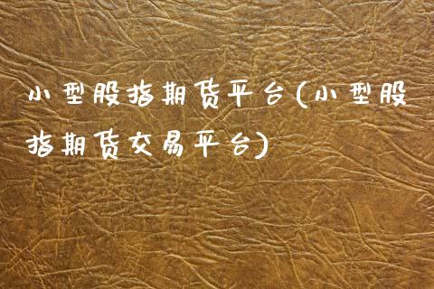 小型股指期货平台(小型股指期货交易平台)_https://www.zztgc.com_黄金期货_第1张