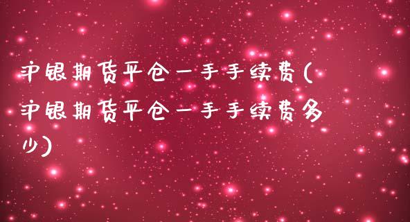 沪银期货平仓一手手续费(沪银期货平仓一手手续费多少)_https://www.zztgc.com_期货入门_第1张