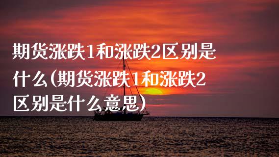 期货涨跌1和涨跌2区别是什么(期货涨跌1和涨跌2区别是什么意思)_https://www.zztgc.com_期货入门_第1张