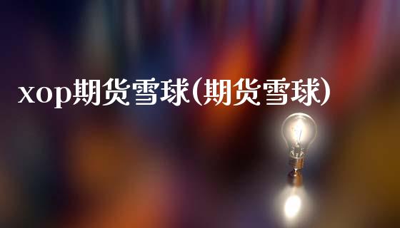 xop期货雪球(期货雪球)_https://www.zztgc.com_原油期货_第1张