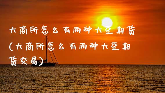 大商所怎么有两种大豆期货(大商所怎么有两种大豆期货交易)_https://www.zztgc.com_期货行情_第1张