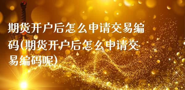 期货开户后怎么申请交易编码(期货开户后怎么申请交易编码呢)_https://www.zztgc.com_期货入门_第1张