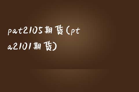 pat2105期货(pta2101期货)_https://www.zztgc.com_期货行情_第1张
