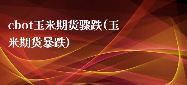 cbot玉米期货骤跌(玉米期货暴跌)_https://www.zztgc.com_期货直播_第1张