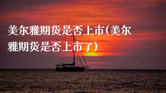 美尔雅期货是否上市(美尔雅期货是否上市了)_https://www.zztgc.com_原油期货_第1张