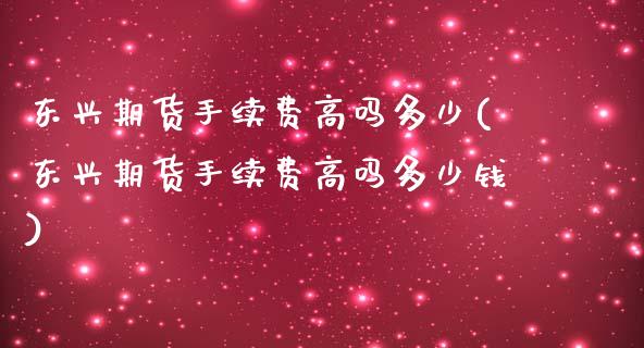 东兴期货手续费高吗多少(东兴期货手续费高吗多少钱)_https://www.zztgc.com_黄金期货_第1张
