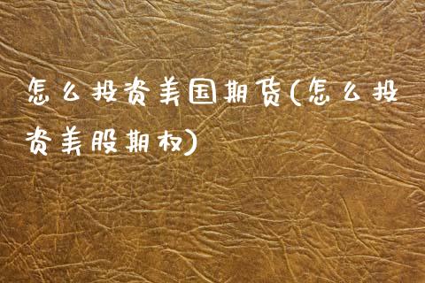怎么投资美国期货(怎么投资美股期权)_https://www.zztgc.com_期货入门_第1张