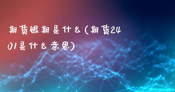 期货银期是什么(期货2401是什么意思)_https://www.zztgc.com_原油期货_第1张