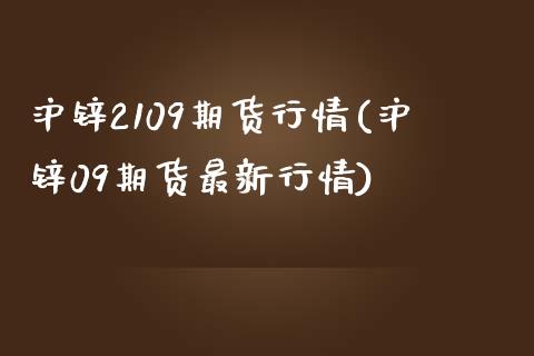 沪锌2109期货行情(沪锌09期货最新行情)_https://www.zztgc.com_黄金期货_第1张
