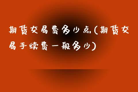 期货交易费多少点(期货交易手续费一般多少)_https://www.zztgc.com_期货直播_第1张