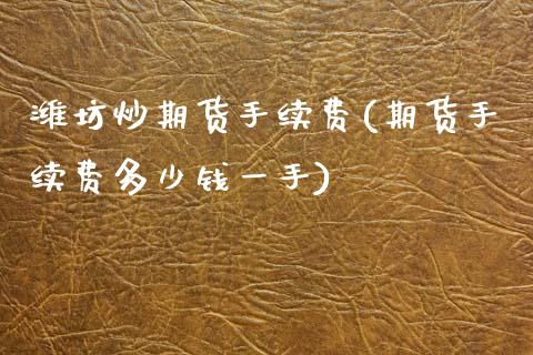 潍坊炒期货手续费(期货手续费多少钱一手)_https://www.zztgc.com_黄金期货_第1张