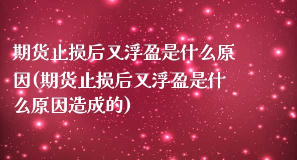 期货止损后又浮盈是什么原因(期货止损后又浮盈是什么原因造成的)_https://www.zztgc.com_原油期货_第1张