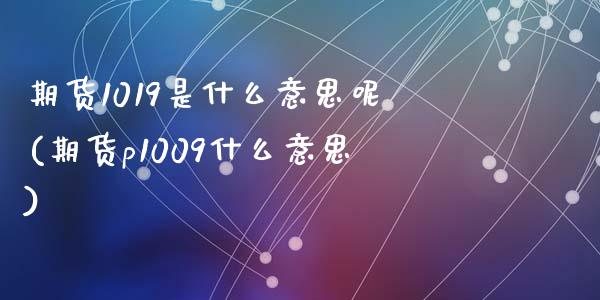 期货1019是什么意思呢(期货p1009什么意思)_https://www.zztgc.com_期货直播_第1张