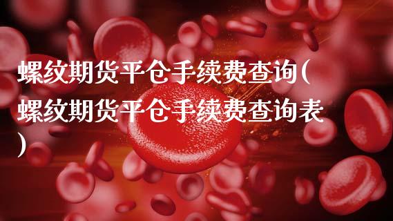 螺纹期货平仓手续费查询(螺纹期货平仓手续费查询表)_https://www.zztgc.com_期货入门_第1张